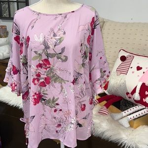 Elegant purple floral blouse